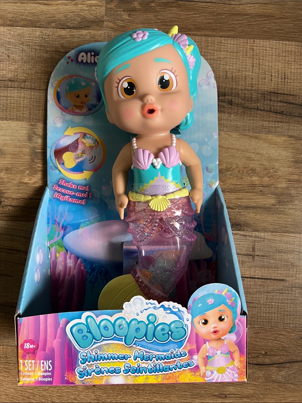 New Bloodies Shimmer Mermaid Doll - Turquoise Hair, Pink Tail